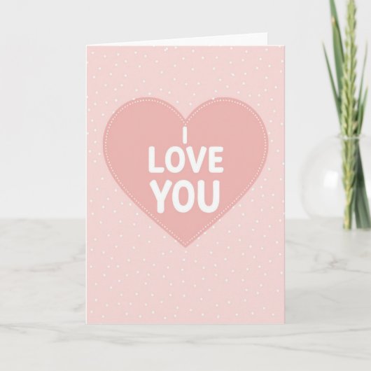 Minimalist I Love You Glitter Dot Card Kaart (Voorkant)