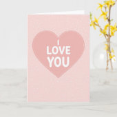 Minimalist I Love You Glitter Dot Card Kaart (Gele Bloem)