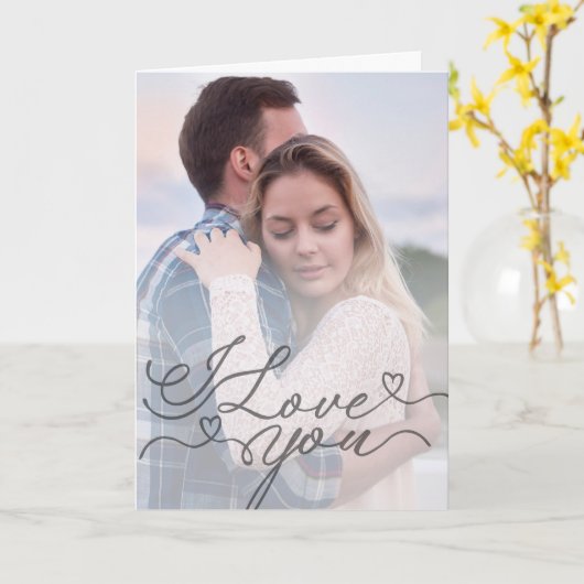 Minimalist I Love You Kaart (Gele Bloem)