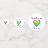 Minimalist I love you rainbow Valentine's Day  Confetti (Achterkanten)