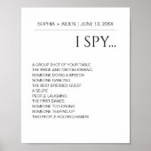 Minimalist I Spy Bruiloft Receptie Gastspel Poster (Voorkant)