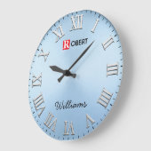Minimalist Ice Blue Grote Klok (Hoek)