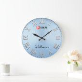 Minimalist Ice Blue Grote Klok (Huis)