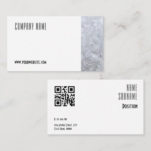 Minimalist ice glass photography QR Business Card Visitekaartje (Voorkant / Achterkant)