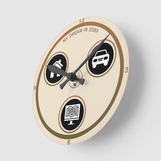 Minimalist Icon Personal Wall Clock Ronde Klok (Hoek)