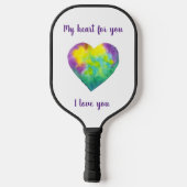 Minimalist Ik hou van je regenbooghartValentijn Pickleball Paddle (Achterkant)