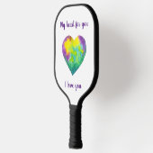 Minimalist Ik hou van je regenbooghartValentijn Pickleball Paddle (Links)