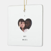 Minimalist Ik hou van mijn vrouw foto Keramisch Ornament (Links)