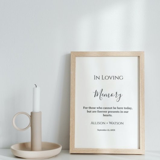 Minimalist in Liefdevolle herinnering teken bruilo Poster