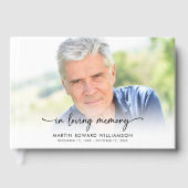 Minimalist In Loving Memory Photo Script Funeral Gastenboek (Voorkant)