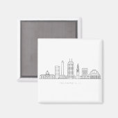 Minimalist Indianapolis Skyline Illustration Magneet (Voorkant / Achterkant)