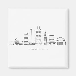 Minimalist Indianapolis Skyline Illustration Magneet