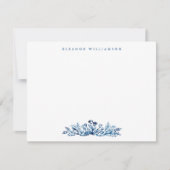 Minimalist Indigo Blue Ink Botanical Baby Shower Bedankkaart (Voorkant)