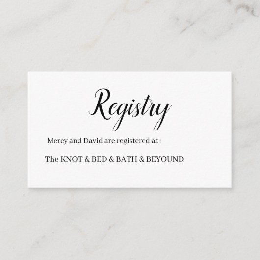 Minimalist  informatiekaartje (Voorkant)