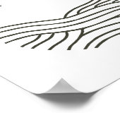 Minimalist Ink Birds Zee AbstractArt in het zwart Poster (Hoek)