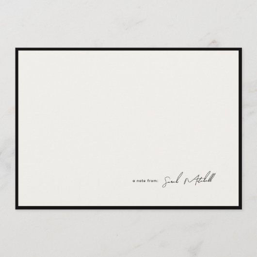 Minimalist Ink Black Border Personalized Script Notitiekaartje (Voorkant)