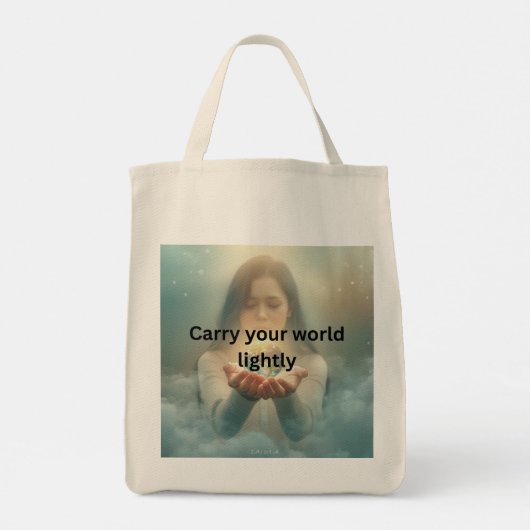 Minimalist Inspirational Canvas Tote Bag (Achterkant)