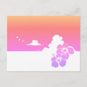 Minimalist Ipanema Beach Hibiscus & Summer Clouds Briefkaart (Voorkant)