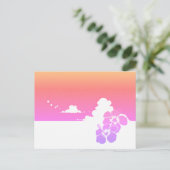 Minimalist Ipanema Beach Hibiscus & Summer Clouds Briefkaart (Staand voorkant)