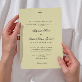 MINIMALIST Island Citrus Cross Formal Wedding Kaart
