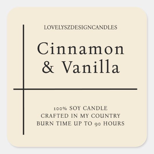 Minimalist Ivory Candle Product Label (Voorkant)