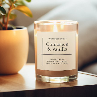 Minimalist Ivory Candle Product Label