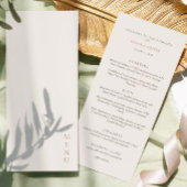 Minimalist Ivory Copper Script  Wedding  Menu