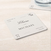 Minimalist Ivory Editorial Wedding Kartonnen Onderzetters (Schuin)