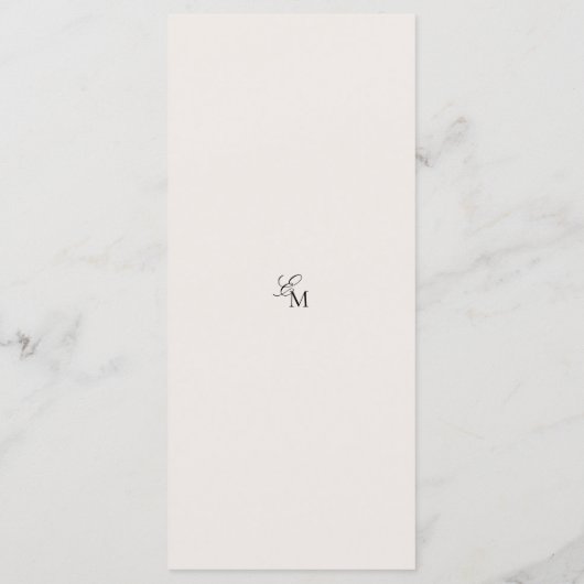 Minimalist Ivory Editorial Wedding Menu (Achterkant)