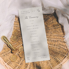 Minimalist Ivory Editorial Wedding Programmakaart