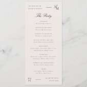 Minimalist Ivory Editorial Wedding Programmakaart (Achterkant)