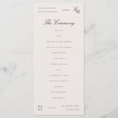 Minimalist Ivory Editorial Wedding Programmakaart (Voorkant)