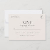 Minimalist Ivory Editorial Wedding RSVP Card Kaartje (Voorkant)