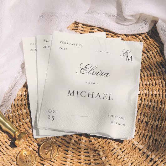 Minimalist Ivory Editorial Wedding Servet