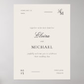 Minimalist Ivory Editorial Wedding Welcome Poster (Voorkant)