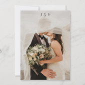 Minimalist Ivory & Gold Border Wedding Kaart (Voorkant)