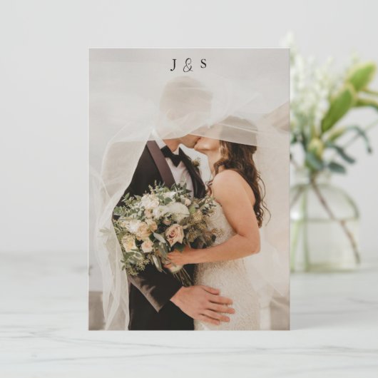 Minimalist Ivory & Gold Border Wedding Kaart (Staand voorkant)