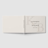 Minimalist Ivory Monogram Modern Wedding Gastenboek (Volledig)