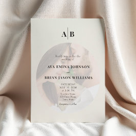 Minimalist Ivory Photo Editorial Wedding Kaart