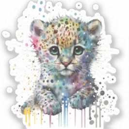 Minimalist Ivory Watercolor Leopard Pattern Sticker