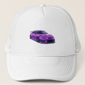 Minimalist JDM Sports Car Icon Embroidered Style  Trucker Pet (Voorkant)