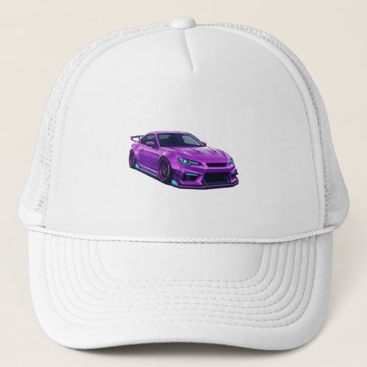 Minimalist JDM Sports Car Icon Embroidered Style  Trucker Pet (Voorkant)