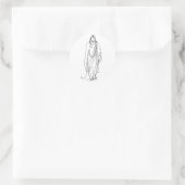Minimalist Jesus Drawing | One Line Art Ronde Sticker (Tas)