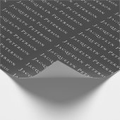 Minimalist Jet Black Plain Elegant Modern  Cadeaupapier (Hoek)