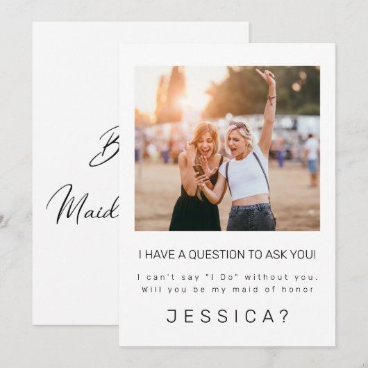 Minimalist, jij bent mijn Maid of Honor-Kaart Kaart (Voorkant / Achterkant)