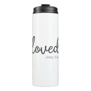 Minimalist Johannes 3:16 loved  Thermosbeker