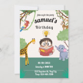 Minimalist Jungle Safari Birthday Invite Kaart (Voorkant)