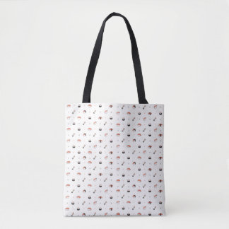 Minimalist Kawaii Sushi Pattern Cute Japanese Food Tote Bag