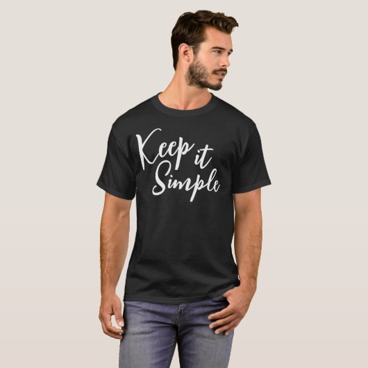 Minimalist "KEEP IT SIMPLE" Typography T-Shirt (Voorkant volledig)
