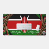 Minimalist Kenya Flag Umoja ni Nguvu | Asili Green Bureaumat (Keyboard & Muis)